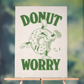 Quirky Donut Worry Poster - Green Donut Character (Neutral)