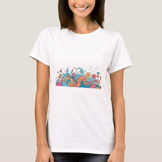 Quirky Doodle Artwork - spielerische Illustratione T-Shirt (Vorderseite)