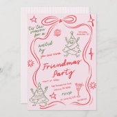 Quirky Doodle Christmas Friendmas Party Invitation Einladung (Vorne/Hinten)