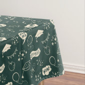 Quirky Doodle Green Graduation Party Tischdecke (Beispiel)