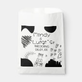 Quirky Doodle Shapes Script Wedding Geschenktütchen (Vorderseite)