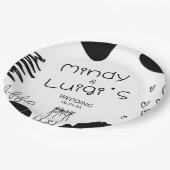 Quirky Doodle Shapes Script Wedding Pappteller (Schrägansicht)