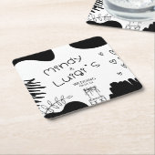 Quirky Doodle Shapes Script Wedding Rechteckiger Pappuntersetzer (angewinkelt)