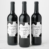 Quirky Doodle Shapes Script Wedding Weinetikett (Flaschen)