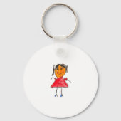 Quirky Doodle Style Antenne Freunde Grafik-T-Shirt Schlüsselanhänger (Rückseite)