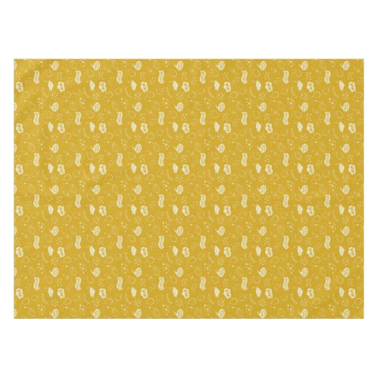 Quirky Doodle Yellow Graduation Party Tischdecke (Vorderseite (Horizontal))