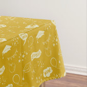 Quirky Doodle Yellow Graduation Party Tischdecke (Beispiel)
