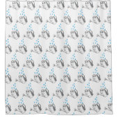 Quirky Dripping Watering Can Pattern Duschvorhang (Vorderseite)