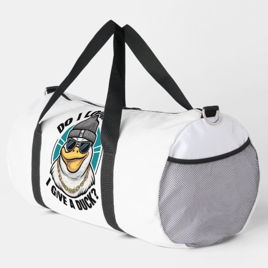 Quirky Duck Fashionista Questions Duffle Bag (Rechte Ecke)