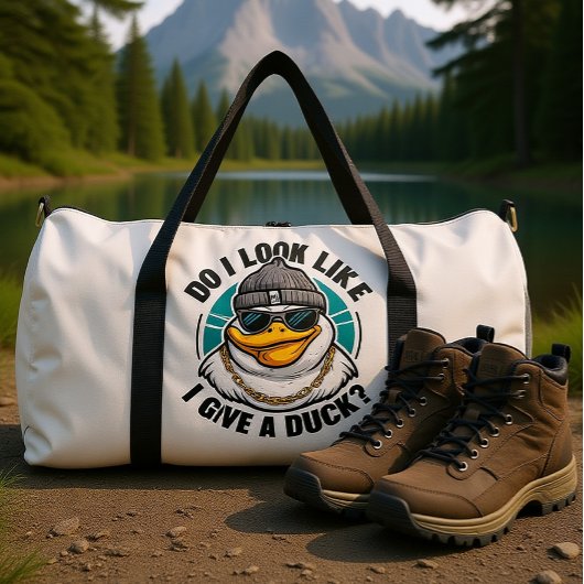 Quirky Duck Fashionista Questions Duffle Bag