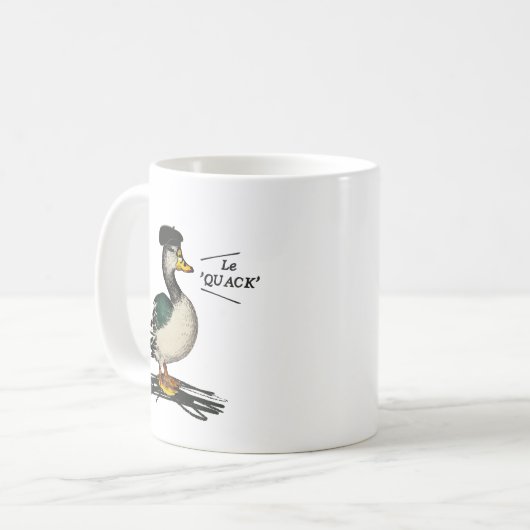 Quirky Duck, Funny French Duck Kaffeetasse (Vorderseite Links)