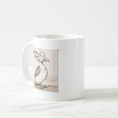Quirky Duck Scandinavian Joke Cartoon Pastel Kaffeetasse (Vorderseite Links)