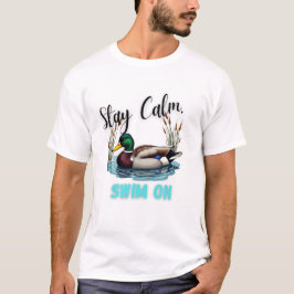Quirky Duck Swimming Graphic T-Shirt - Spaß und Ve