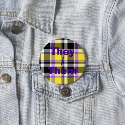 Quirky Eclectic Boho - Flag für nichtbinäre Karier Button (Beispiel)