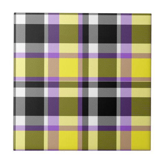 Quirky Eclectic Boho - Flag für nichtbinäre Karier Fliese (Vorderseite)