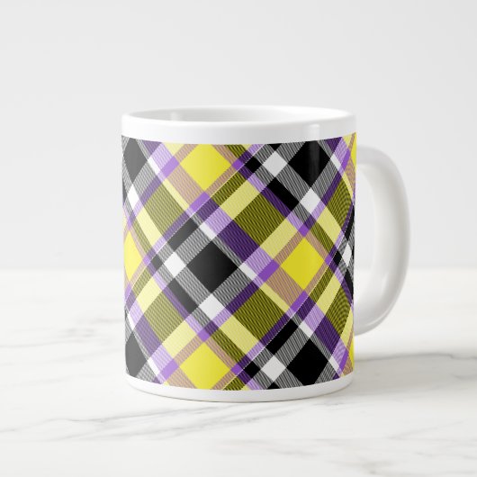 Quirky Eclectic Boho - Flag für nichtbinäre Karier Jumbo-Tasse (Vorderseite Rechts)