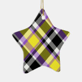 Quirky Eclectic Boho - Flag für nichtbinäre Karier Keramik Ornament (Rechts)