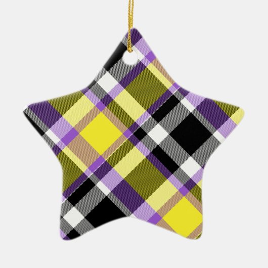 Quirky Eclectic Boho - Flag für nichtbinäre Karier Keramik Ornament (Vorne)