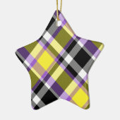 Quirky Eclectic Boho - Flag für nichtbinäre Karier Keramik Ornament (Links)