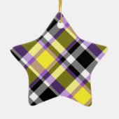 Quirky Eclectic Boho - Flag für nichtbinäre Karier Keramik Ornament (Hinten)