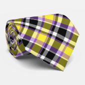 Quirky Eclectic Boho - Flag für nichtbinäre Karier Krawatte (Gerollt)