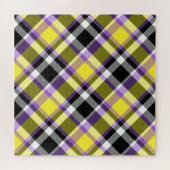 Quirky Eclectic Boho - Flag für nichtbinäre Karier Puzzle (Horizontal)