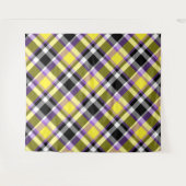 Quirky Eclectic Boho - Flag für nichtbinäre Karier Wandteppich (Vorderseite (Horizontal))
