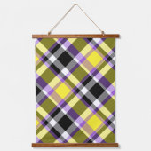 Quirky Eclectic Boho - Flag für nichtbinäre Karier Wandteppich Mit Holzrahmen (Vorderseite)
