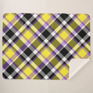 Quirky Eclectic Boho Nonbinary Karo-Stolz-Flagge Sherpadecke