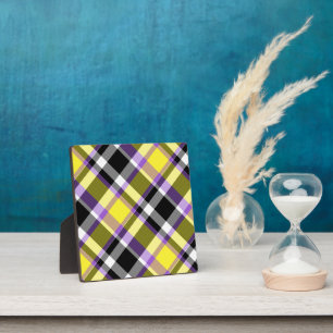 Quirky Eclectic Boho Nonbinary Karo Stolzflagge Fotoplatte
