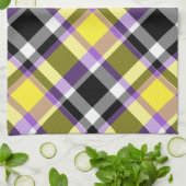 Quirky Eclectic Boho Nonbinary Karo Stolzflagge Geschirrtuch (Gefaltet)