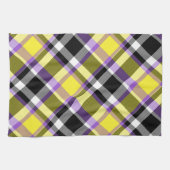 Quirky Eclectic Boho Nonbinary Karo Stolzflagge Geschirrtuch (Horizontal)