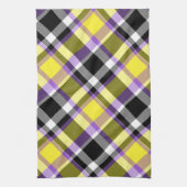 Quirky Eclectic Boho Nonbinary Karo Stolzflagge Geschirrtuch (Vertikal)