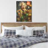 Quirky Einstein Pop Art - Farbenfrohe Mad Scientis Leinwanddruck (Insitu (Schlafzimmer))