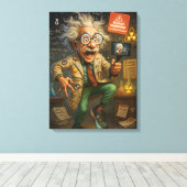 Quirky Einstein Pop Art - Farbenfrohe Mad Scientis Leinwanddruck (Insitu (Holzboden))