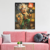 Quirky Einstein Pop Art - Farbenfrohe Mad Scientis Leinwanddruck (Insitu (Wohnzimmer))