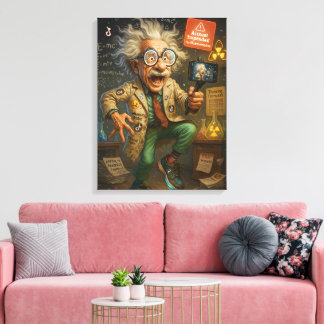 Quirky Einstein Pop Art - Farbenfrohe Mad Scientis Leinwanddruck