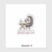 Quirky Einzigartiger Porcupine Sippin Weinheber Aufkleber (Blatt)