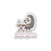 Quirky Einzigartiger Porcupine Sippin Weinheber Aufkleber (Vorderseite)