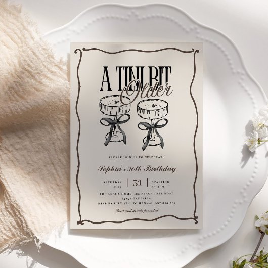 Quirky Espresso Martini A Tini Bit Ältere Geburtst Einladung