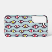 Quirky Eyes Weird Psychedelic Groovy Samsung Galaxy Hülle (Rückseite (Horizontal))