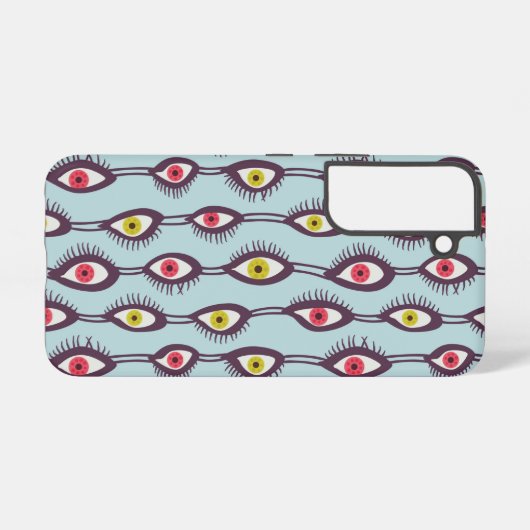 Quirky Eyes Weird Psychedelic Groovy Samsung Galaxy Hülle (Rückseite (Horizontal))