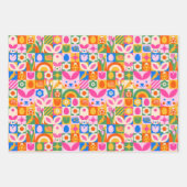 Quirky farbenfroh ästhetisches Frühjahrsthema Geschenkpapier Set (Vorderseite 3)