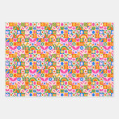 Quirky farbenfroh ästhetisches Frühjahrsthema Geschenkpapier Set (Vorderseite 2)