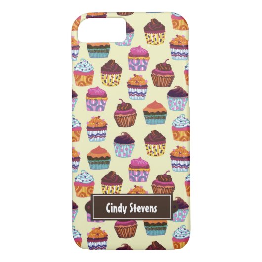 Quirky farbenfrohe Cupcakes Illustrationsmuster Case-Mate iPhone Hülle (Rückseite)