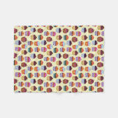 Quirky farbenfrohe Cupcakes Illustrationsmuster Fleecedecke (Vorderseite (Horizontal))