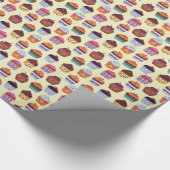 Quirky farbenfrohe Cupcakes Illustrationsmuster Geschenkpapier (Ecke)