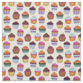 Quirky farbenfrohe Cupcakes Illustrationsmuster Stoff (Muster)