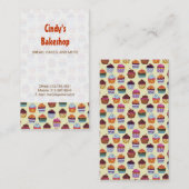 Quirky farbenfrohe Cupcakes Illustrationsmuster Visitenkarte (Vorne/Hinten)