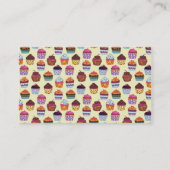 Quirky farbenfrohe Cupcakes Illustrationsmuster Visitenkarte (Rückseite)